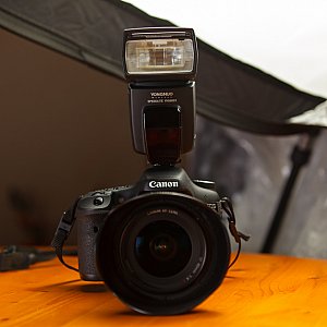 YN-568EX mounted to a camera