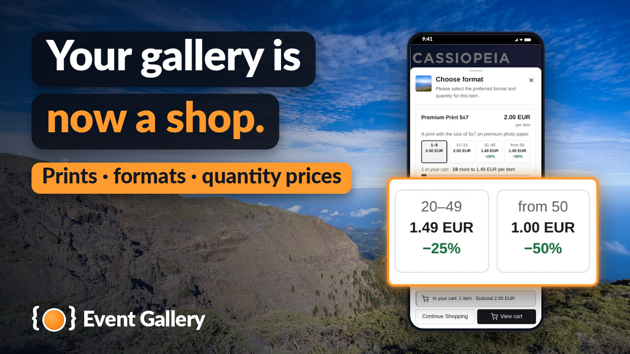 The format dialog on a phone with prints and their quantity prices.
