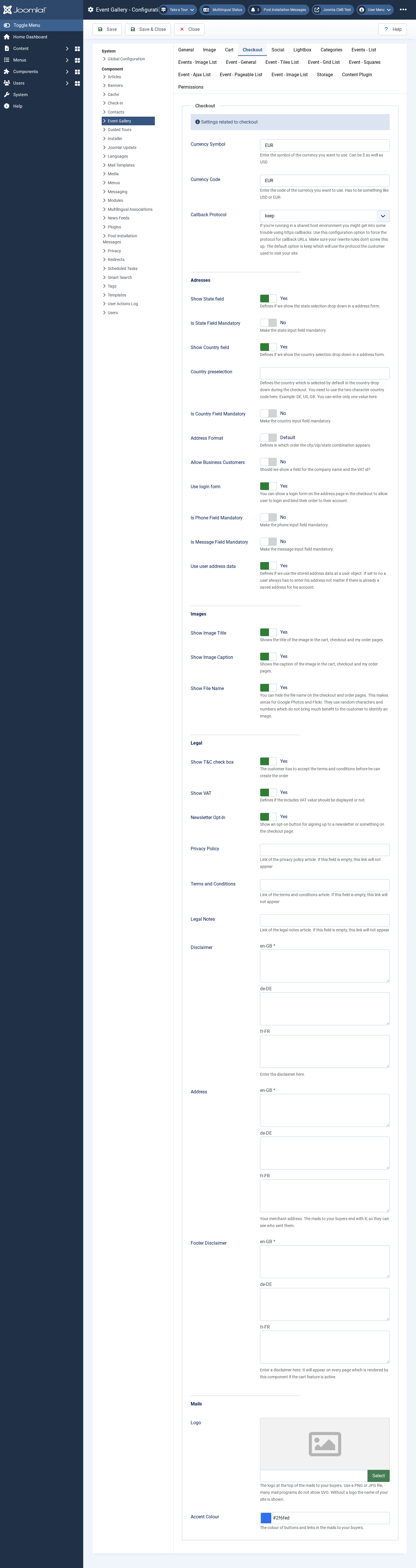 backend configuration checkout