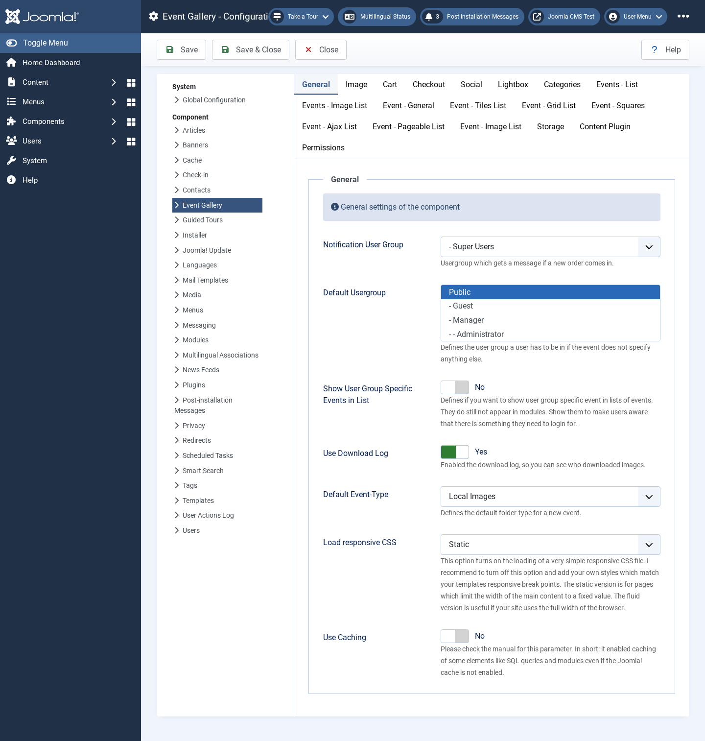 backend configuration general