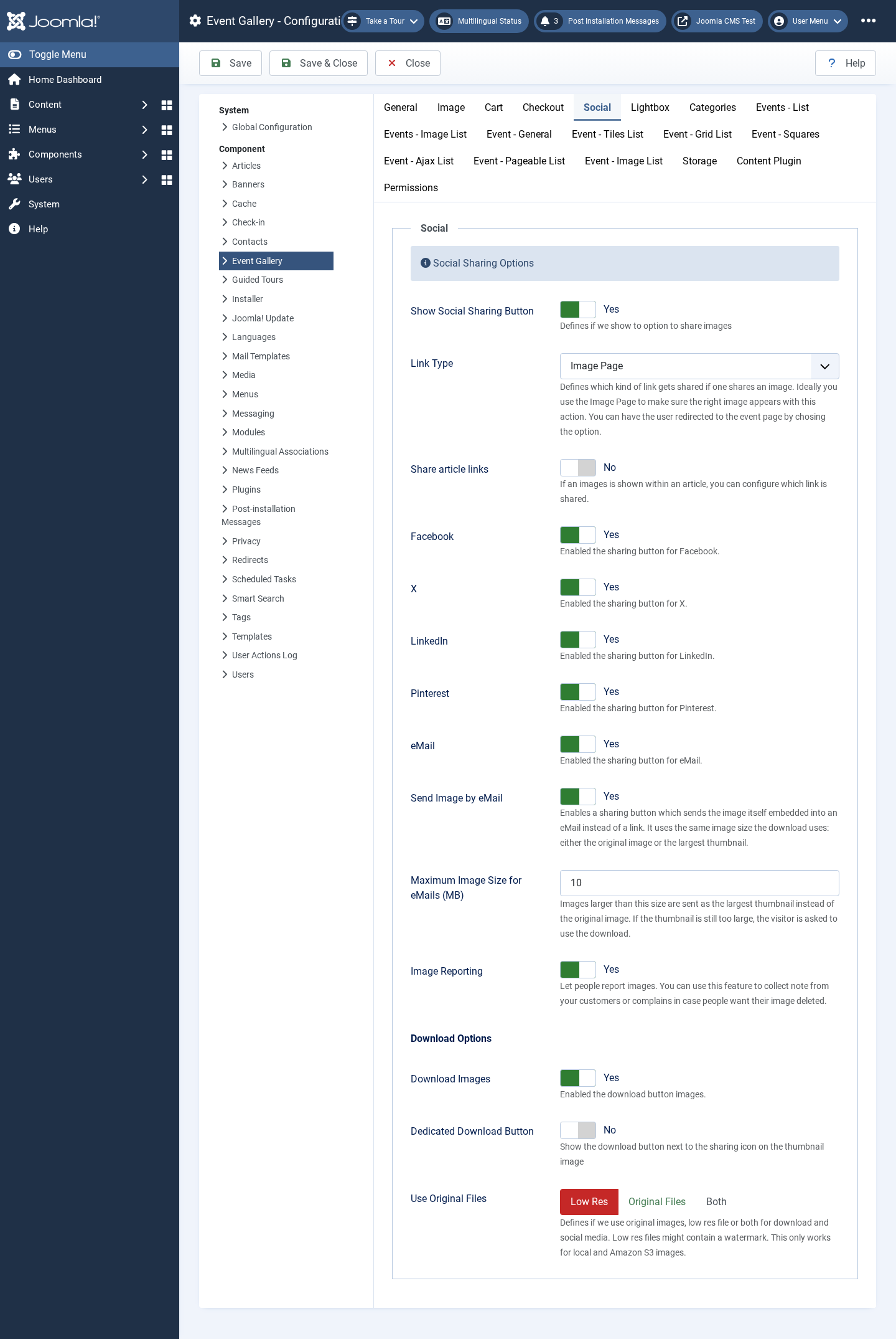 backend configuration social