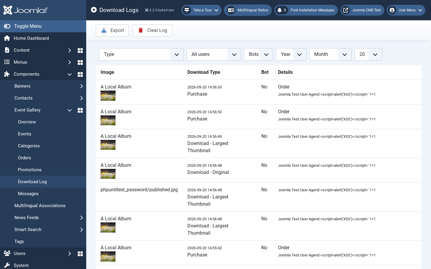 backend downloadlog