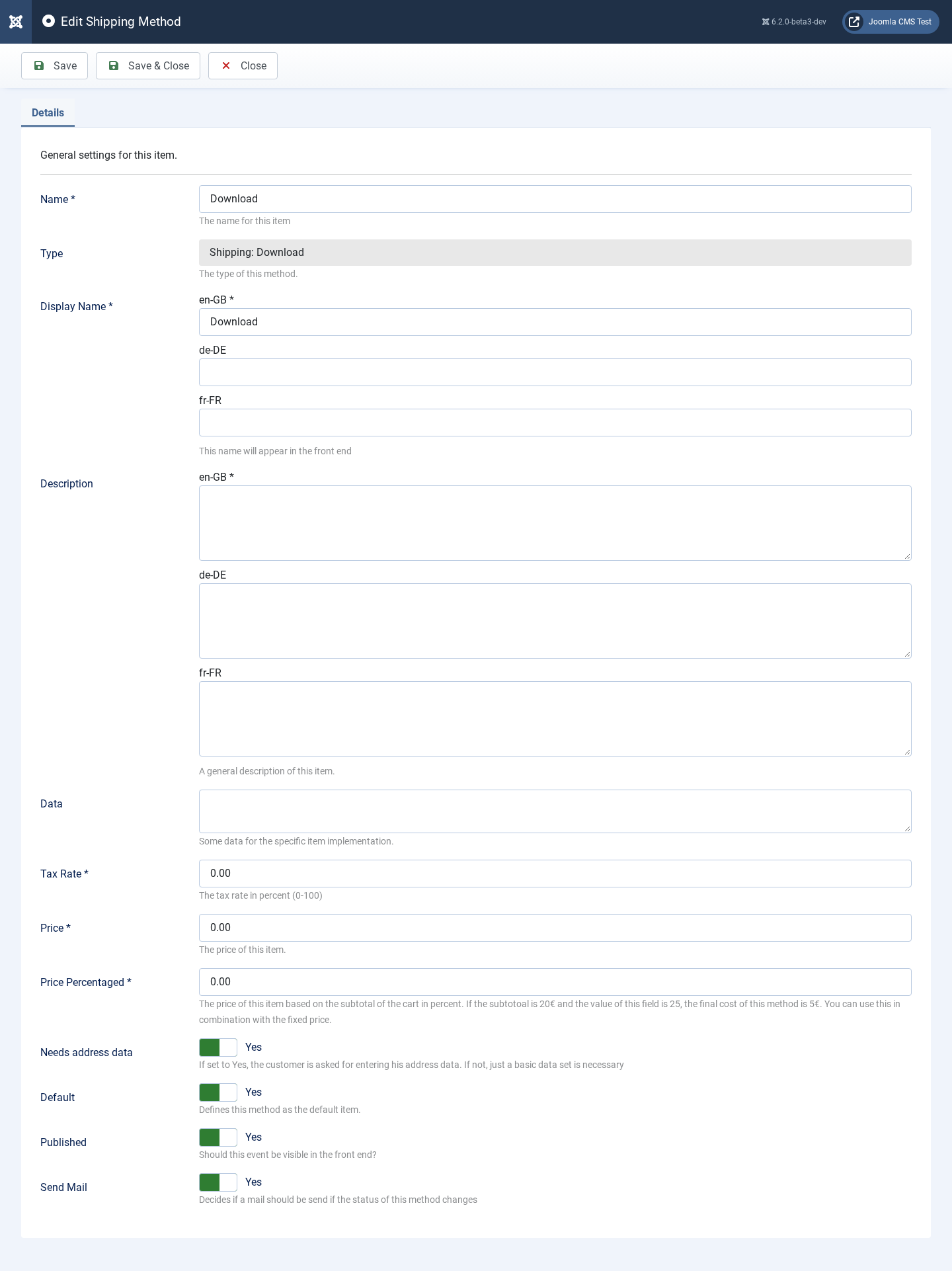backend shippingmethod