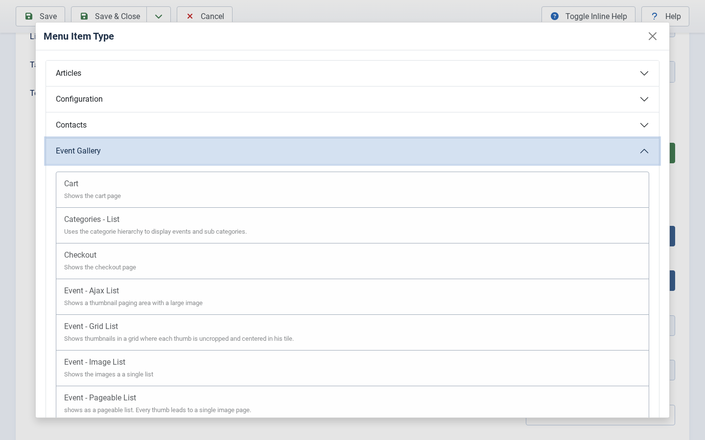 create menu item